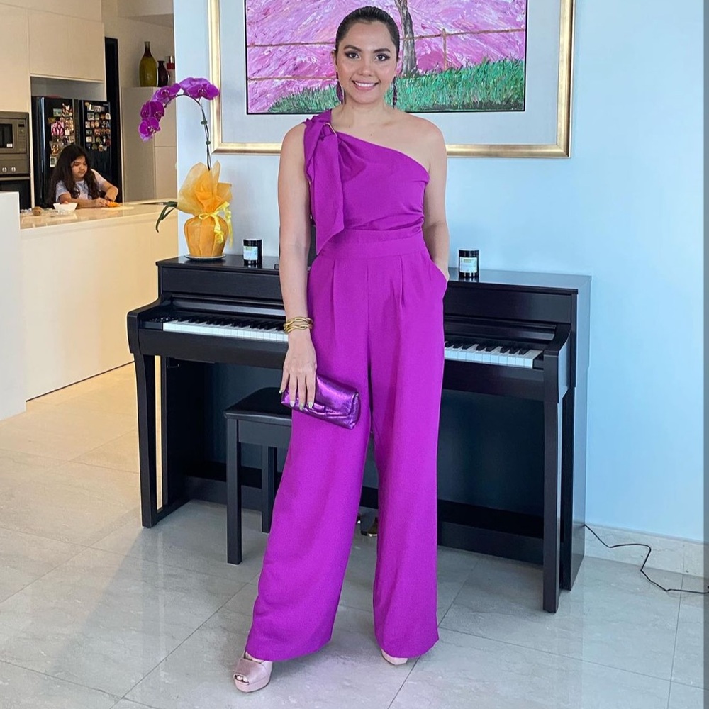 ZARA LONG ASYMMETRIC JUMPSUIT - Picture 2 of 11
